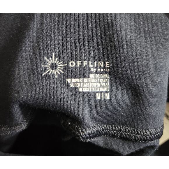 Offline by Aerie OG Foldover High Waisted Super Flare Legging Black Medium New - Picture 10 of 12
